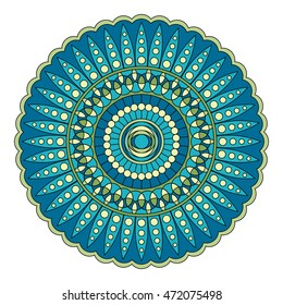 Color floral mandala, vector illustration