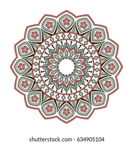 Color floral mandala, vector illustration