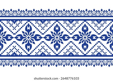 Fondo de patrón geométrico floral de color. estilo de bordado. forma y borde repetidos. estilo botánico y natural. diseño de flores.