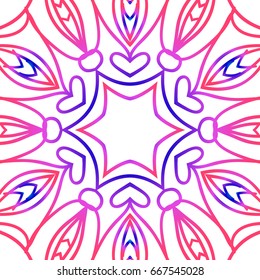 color floral pattern on white backgroound. vector illustration