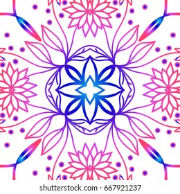 color floral pattern on white backgroound. vector illustration