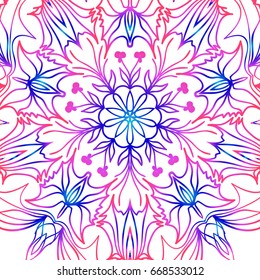 color floral pattern on white backgroound. vector illustration