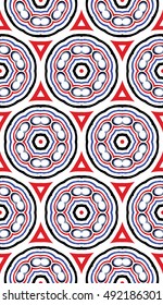 Color floral seamless pattern. Abstract vector illustration with intricate geometric patterns. For interior decoration, textile industry, printing industry.