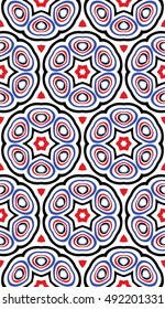 Color floral seamless pattern. Abstract vector illustration with intricate geometric patterns. For interior decoration, textile industry, printing industry.