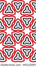 Color floral seamless pattern. Abstract vector illustration with intricate geometric patterns. For interior decoration, textile industry, printing industry.