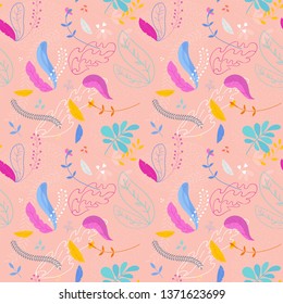 Color floral seamless pattern for greeting cards, wedding invitations. Background for packaging and design of cosmetics and beauty products