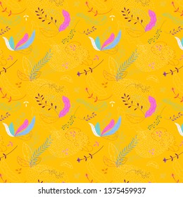 Color floral seamless pattern for greeting cards, wedding invitations. Background for packaging and design of cosmetics and beauty products