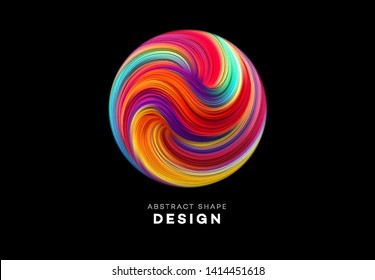 Color Flow Abstract Shape Poster Design. Vector Illustration