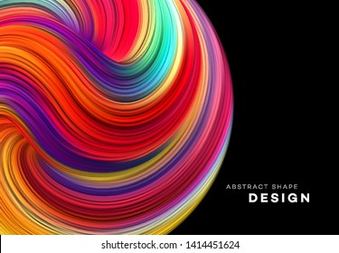 Color Flow Abstract shape poster design. Vector illustration