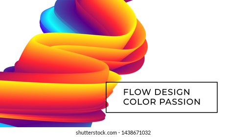 Color flow background. Liquid rainbow colored wavy lines