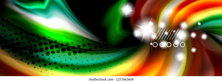 Afiche de flujo de color. Fondo de color de forma líquido ondulado. Diseño vectorial de arte para tu diseño
