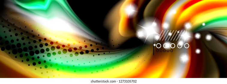 Afiche de flujo de color. Fondo de color de forma líquido ondulado. Diseño vectorial de arte para tu diseño