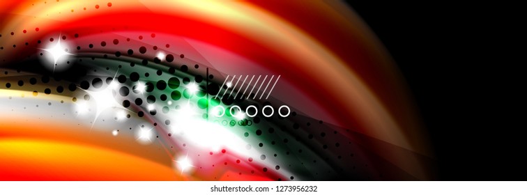Afiche de flujo de color. Fondo de color de forma líquido ondulado. Diseño vectorial de arte para tu diseño
