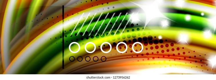 Afiche de flujo de color. Fondo de color de forma líquido ondulado. Diseño vectorial de arte para tu diseño