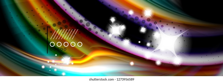 Color flow poster. Wave Liquid shape color background. Art vector design for your design