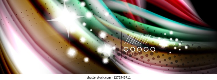 Color flow poster. Wave Liquid shape color background. Art vector design for your design