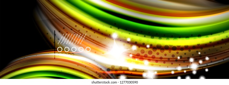 Afiche de flujo de color. Fondo de color de forma líquido ondulado. Diseño vectorial de arte para tu diseño