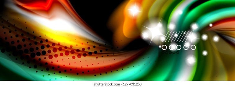 Afiche de flujo de color. Fondo de color de forma líquido ondulado. Diseño vectorial de arte para tu diseño