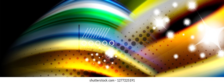 Afiche de flujo de color. Fondo de color de forma líquido ondulado. Diseño vectorial de arte para tu diseño