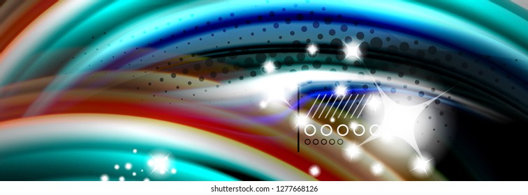 Color flow poster. Wave Liquid shape color background. Art vector design for your design