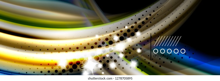 Afiche de flujo de color. Fondo de color de forma líquido ondulado. Diseño vectorial de arte para tu diseño