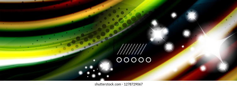 Afiche de flujo de color. Fondo de color de forma líquido ondulado. Diseño vectorial de arte para tu diseño