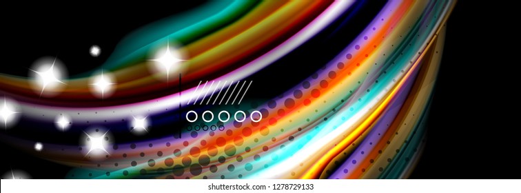 Afiche de flujo de color. Fondo de color de forma líquido ondulado. Diseño vectorial de arte para tu diseño