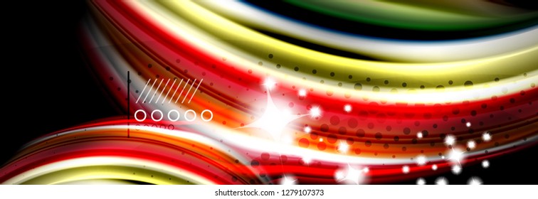 Afiche de flujo de color. Fondo de color de forma líquido ondulado. Diseño vectorial de arte para tu diseño