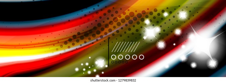 Color flow poster. Wave Liquid shape color background. Art vector design for your design
