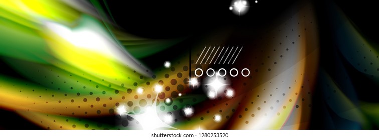 Afiche de flujo de color. Fondo de color de forma líquido ondulado. Diseño vectorial de arte para tu diseño