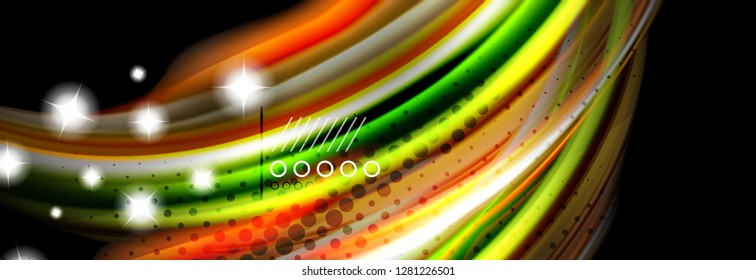 Color flow poster. Wave Liquid shape color background. Art vector design for your design