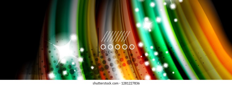Afiche de flujo de color. Fondo de color de forma líquido ondulado. Diseño vectorial de arte para tu diseño