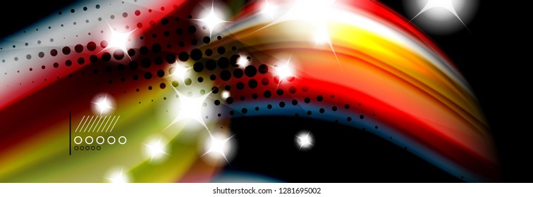 Afiche de flujo de color. Fondo de color de forma líquido ondulado. Diseño vectorial de arte para tu diseño