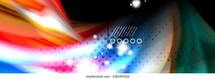 Afiche de flujo de color. Fondo de color de forma líquido ondulado. Diseño vectorial de arte para tu diseño