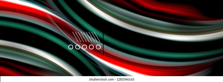 Afiche de flujo de color. Fondo de color de forma líquido ondulado. Diseño vectorial de arte para tu diseño