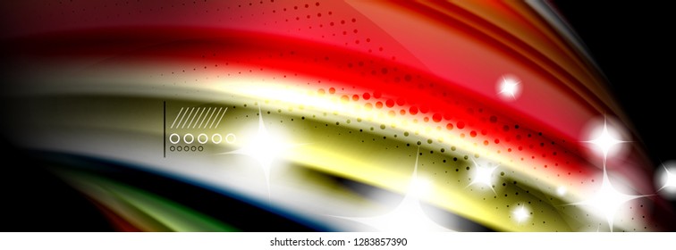Afiche de flujo de color. Fondo de color de forma líquido ondulado. Diseño vectorial de arte para tu diseño