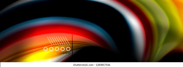 Afiche de flujo de color. Fondo de color de forma líquido ondulado. Diseño vectorial de arte para tu diseño