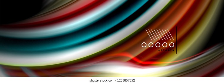 Afiche de flujo de color. Fondo de color de forma líquido ondulado. Diseño vectorial de arte para tu diseño
