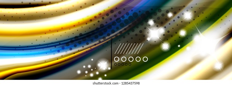 Color flow poster. Wave Liquid shape color background. Art vector design for your design