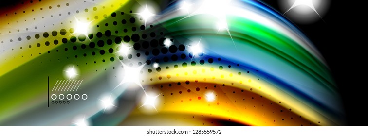 Afiche de flujo de color. Fondo de color de forma líquido ondulado. Diseño vectorial de arte para tu diseño