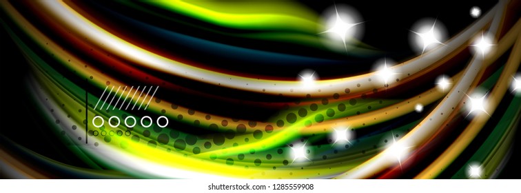 Afiche de flujo de color. Fondo de color de forma líquido ondulado. Diseño vectorial de arte para tu diseño