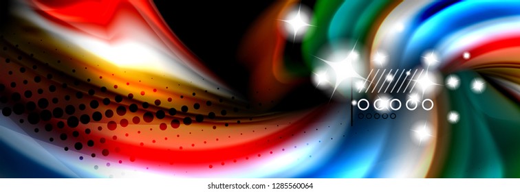 Color flow poster. Wave Liquid shape color background. Art vector design for your design