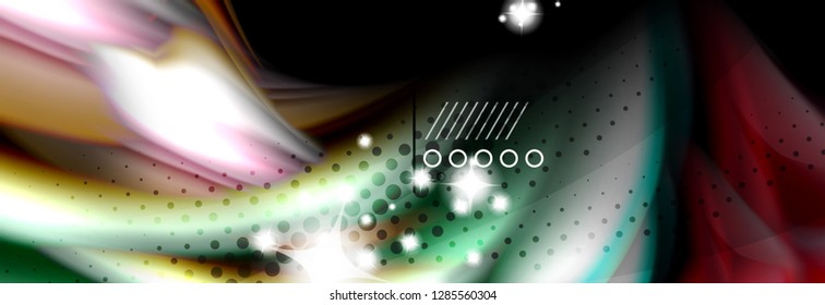 Afiche de flujo de color. Fondo de color de forma líquido ondulado. Diseño vectorial de arte para tu diseño