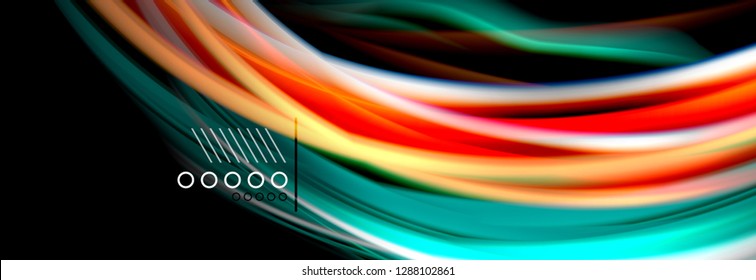 Afiche de flujo de color. Fondo de color de forma líquido ondulado. Diseño vectorial de arte para tu diseño