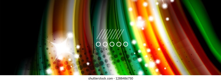 Afiche de flujo de color. Fondo de color de forma líquido ondulado. Diseño vectorial de arte para tu diseño