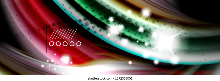 Afiche de flujo de color. Fondo de color de forma líquido ondulado. Diseño vectorial de arte para tu diseño