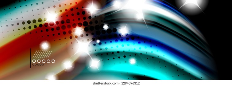 Afiche de flujo de color. Fondo de color de forma líquido ondulado. Diseño vectorial de arte para tu diseño
