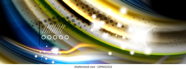 Afiche de flujo de color. Fondo de color de forma líquido ondulado. Diseño vectorial de arte para tu diseño