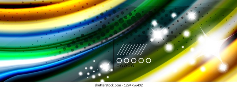 Color flow poster. Wave Liquid shape color background. Art vector design for your design