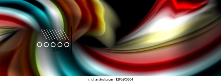 Afiche de flujo de color. Fondo de color de forma líquido ondulado. Diseño vectorial de arte para tu diseño